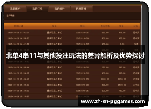 北单4串11与其他投注玩法的差异解析及优势探讨